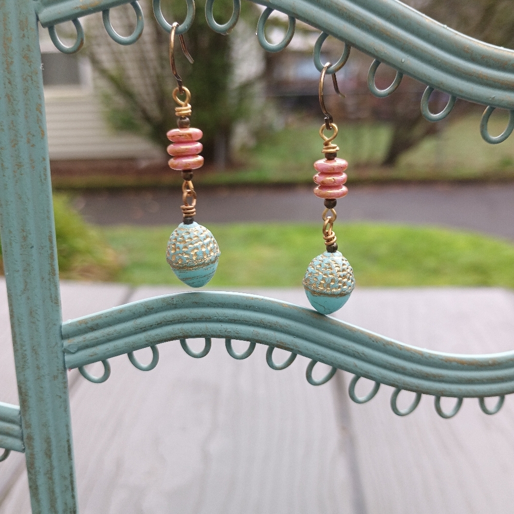 Blue Acorn Earrings